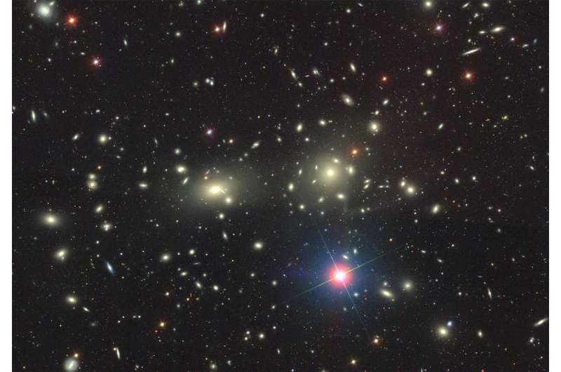 A young mammoth cluster of galaxies sighted in the early universe