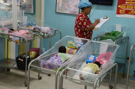 Babies born with microcephaly at the Intensive Care Unit of the South Hospital in Choluteca, Honduras