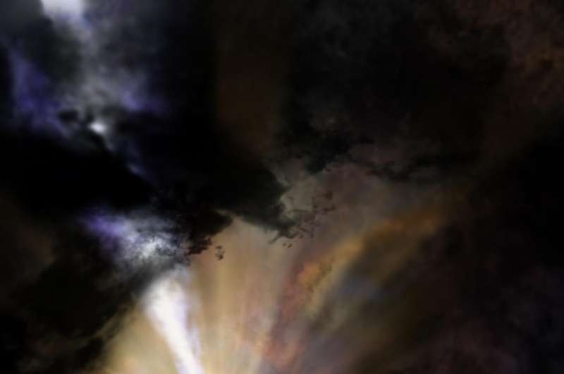 Black hole deluged by cold intergalactic 'rain'
