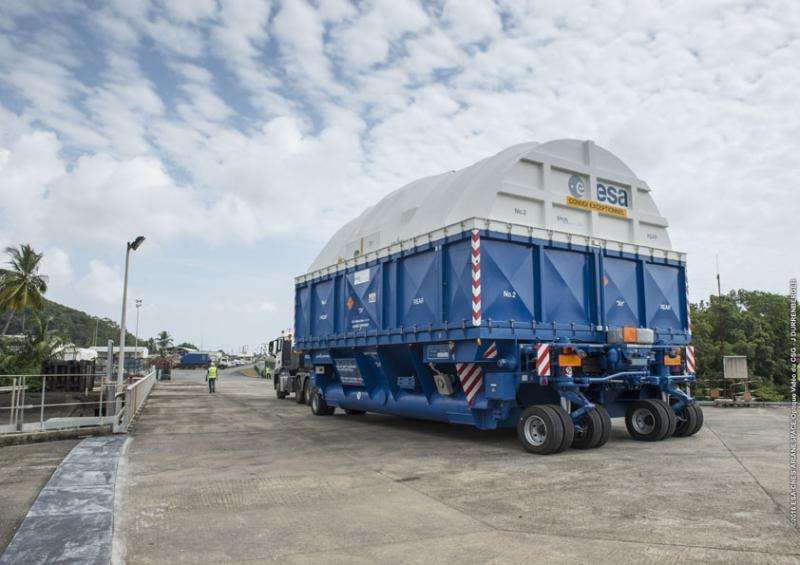 Galileo’s Ariane 5 arrives at Europe’s Spaceport