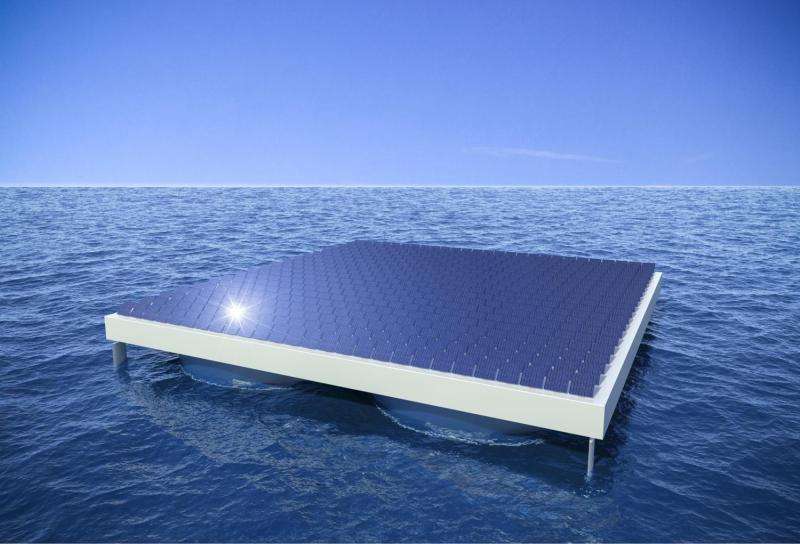 Hundred-metre long solar platforms that remain steady and stable in rough sea weather