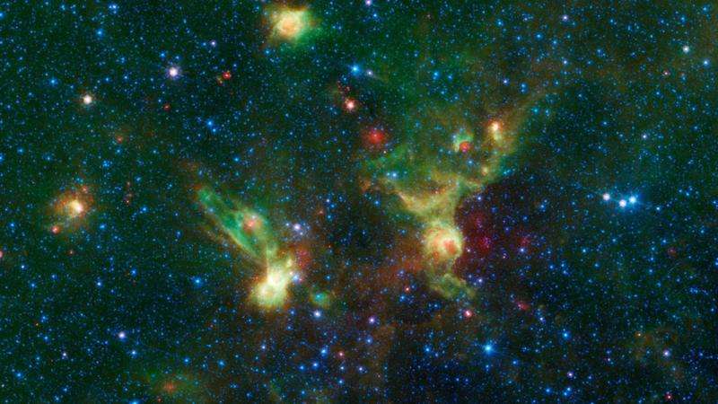 Image: 'Enterprise' nebulae seen by spitzer