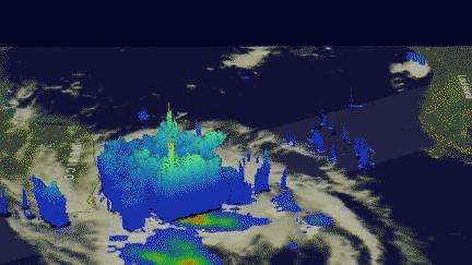 Intensifying Tropical Depression 9 checked by NASA