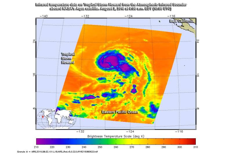 NASA catches visible and infrared views of Tropical Storm Howard