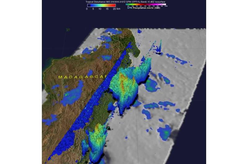 NASA data reveals tropical cyclone forming near Madagascar