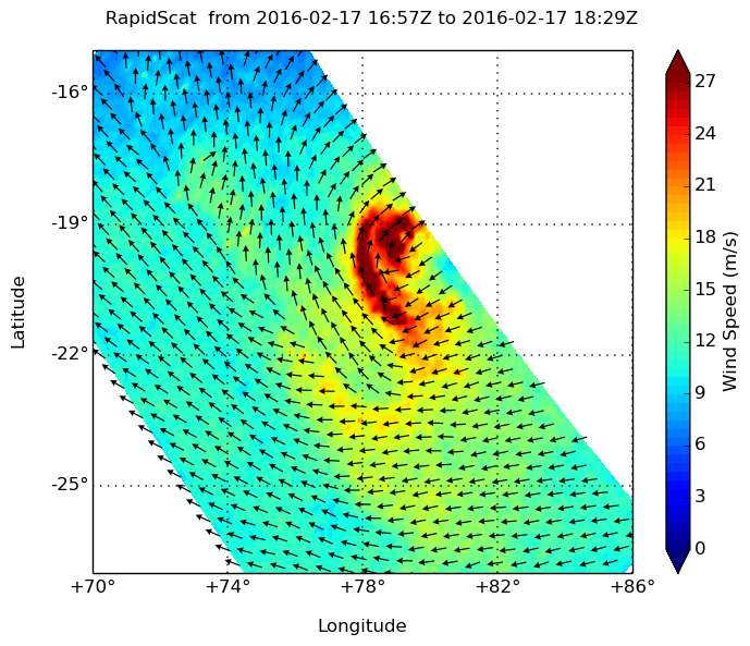 NASA infrared imagery shows wind shear affecting Tropical Cyclone Uriah