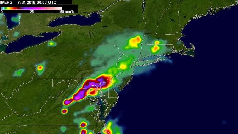 NASA looks at historic flooding from slow-moving Maryland storms