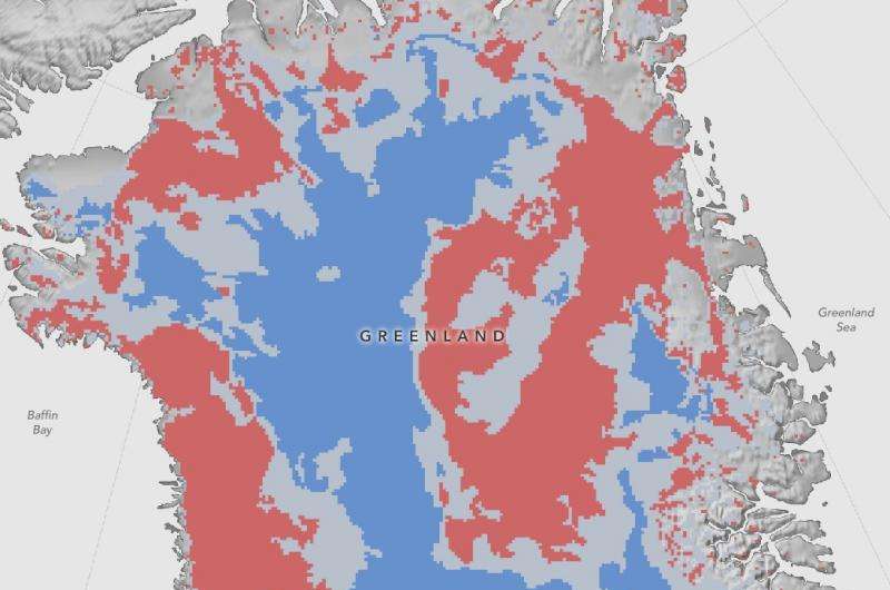 NASA maps thawed areas under Greenland ice sheet