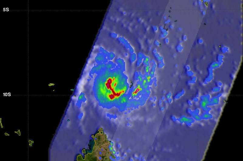 NASA's 3-satellite view of powerful Tropical Cyclone Fantala