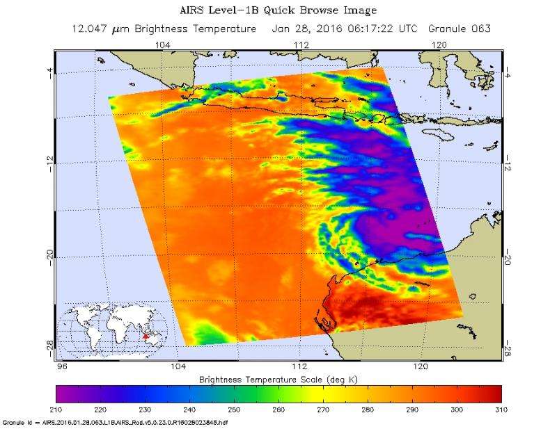 NASA Sees developing depression threatening northwestern Australia