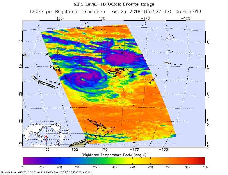 NASA sees pinhole eye seen in weakening Tropical Cyclone Winston