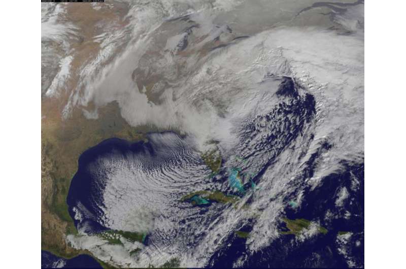 NASA sees winter storm slamming eastern United States