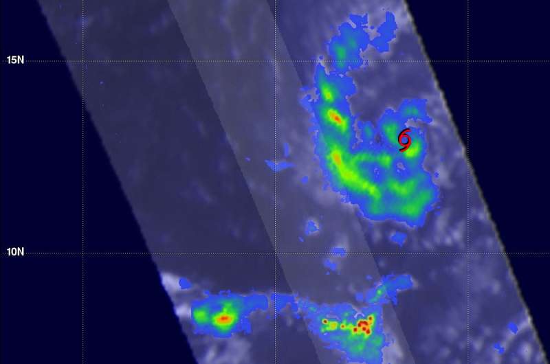 NASA's GPM observes Tropical Storm Gaston's development