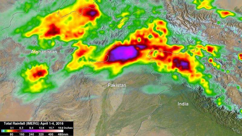 NASA's IMERG measures flooding rainfall in Pakistan
