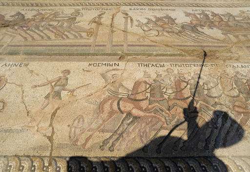 Rare 4th-century mosaic of chariot race found in Cyprus