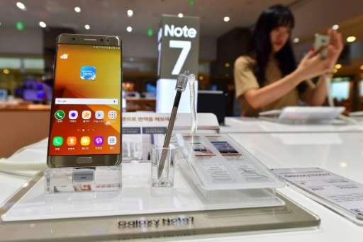 Samsung last week suspended sales of its 'phablet' Galaxy Note 7 and recalled 2.5 million units