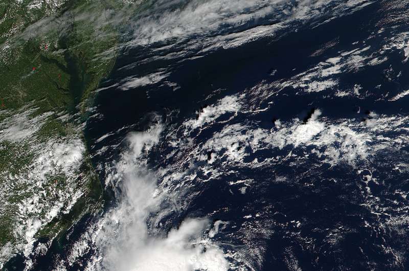 Satellites see Tropical Depression 8 off the North Carolina coast