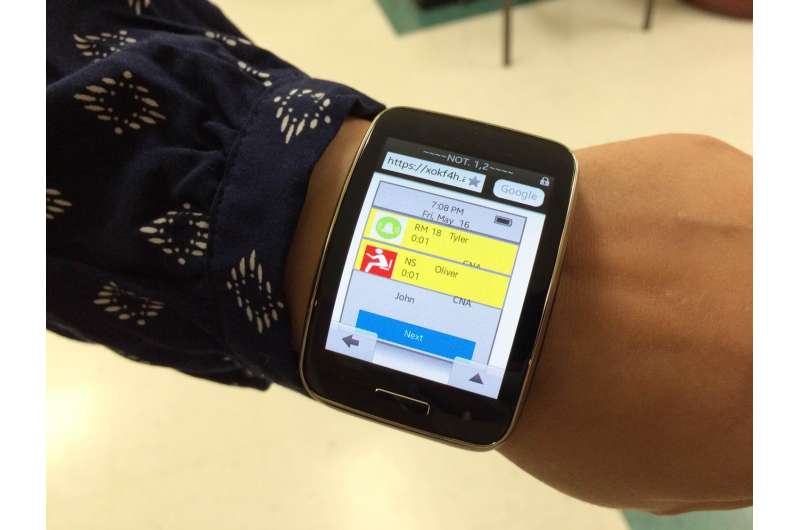 Smartwatch interface could improve communication, help prevent falls at nursing homes
