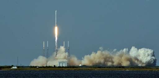 Space X's Falcon 9 rocket lifts off on April 8, 2016
