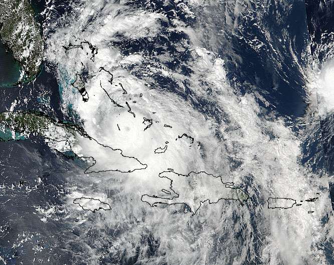 NASA sees Hurricane Matthew moving through the Bahamas
