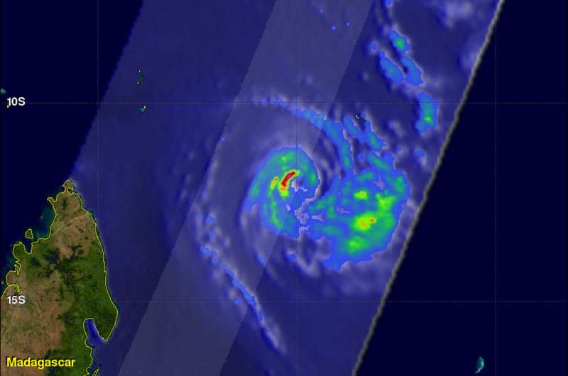 NASA sees Tropical Cyclone Fantala slowing