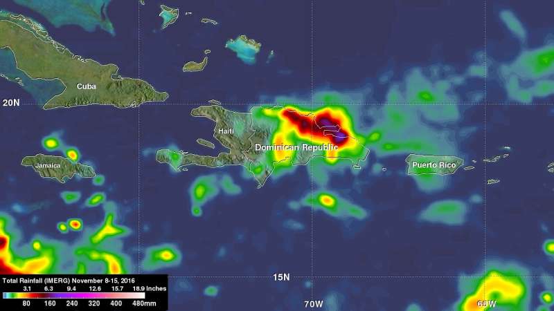 NASA analyzes heavy rainfall over Hispaniola