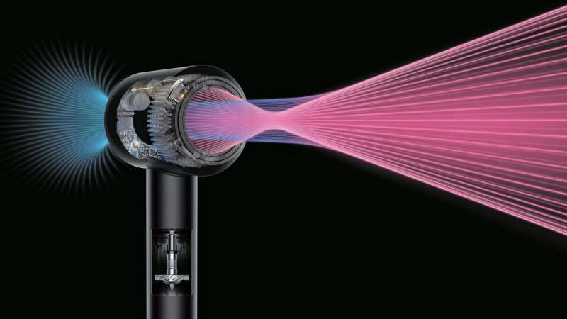 Fast-spinning, heat-controlling hair dryer latest Dyson opus