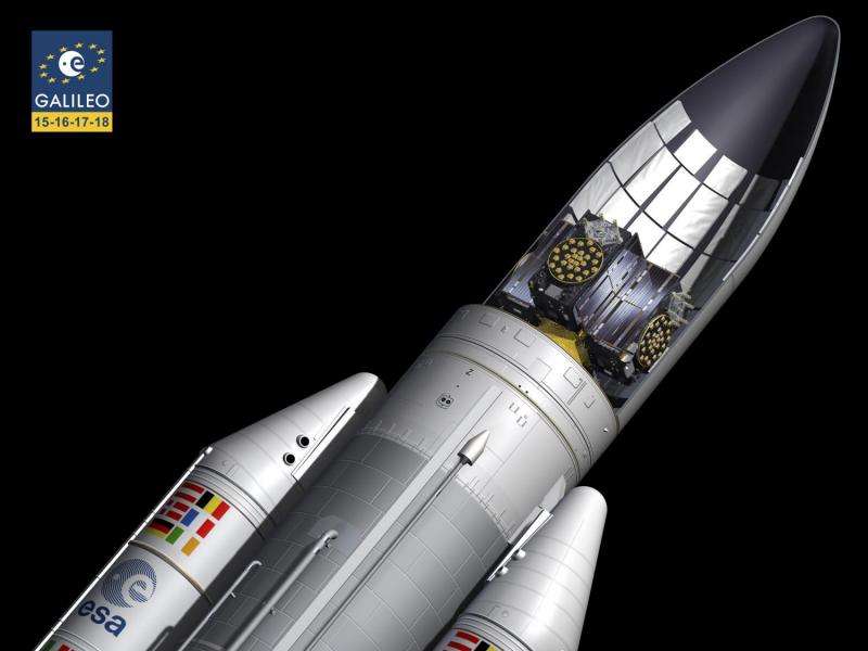 Four Galileo satellites headed to orbit on a single Ariane 5 rocket