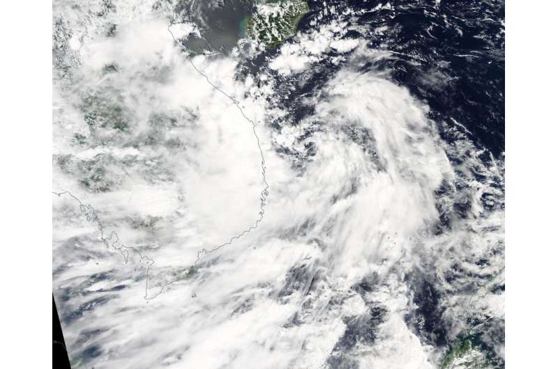 NASA catches Tropical Depression 19W nearing Vietnam after formation
