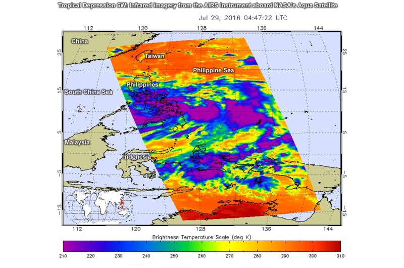NASA infrared imagery shows new tropical depression coming together
