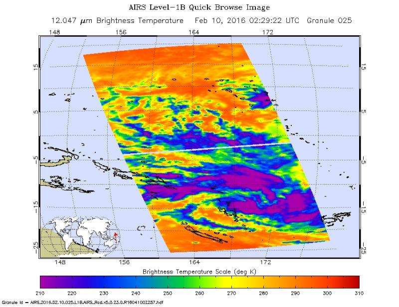 NASA sees development of Tropical Storm 11P in Southwestern Pacific