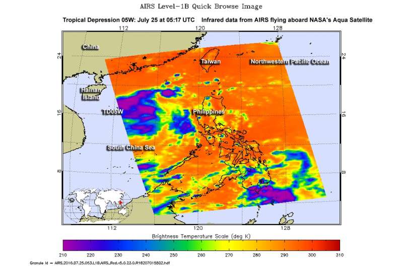 NASA sees formation of Tropical Depression 05W in infrared