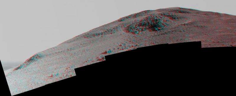 Opportunity Mars rover goes six-wheeling up a ridge