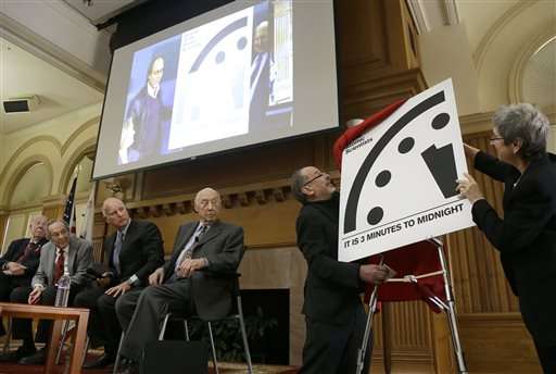 Scientists: "Doomsday Clock" reflects grave threat to world