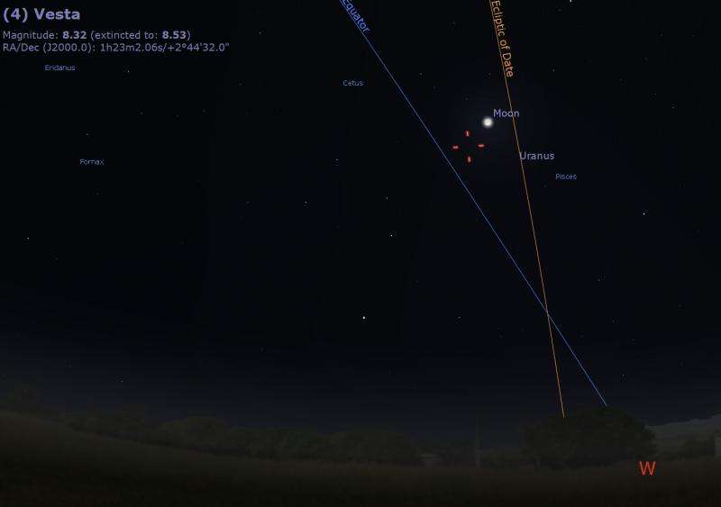 Vesta rules the February dusk skies