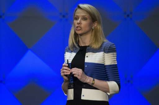 Yahoo President and CEO Marissa Mayer, pictured on February 18, 2016