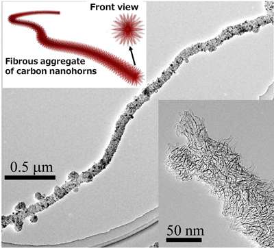 Researchers report the world's first fibrous aggregate of carbon nanohorns