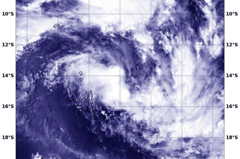 NASA sees development of Tropical Storm 11P in Southwestern Pacific