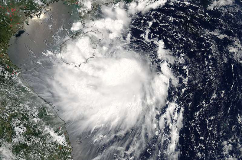 NASA spots Tropical Storm Mirinae approaching China's Hainan Island