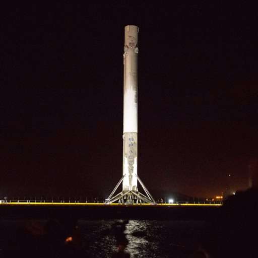 SpaceX's recovered rocket back at port after sea landing