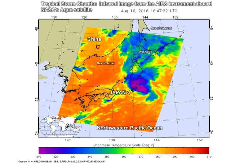 NASA sees Tropical Storm Chanthu moving over northern Japan