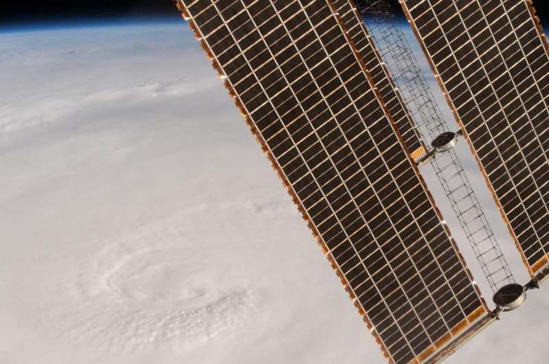Image: Space station flyover of Hurricane Matthew