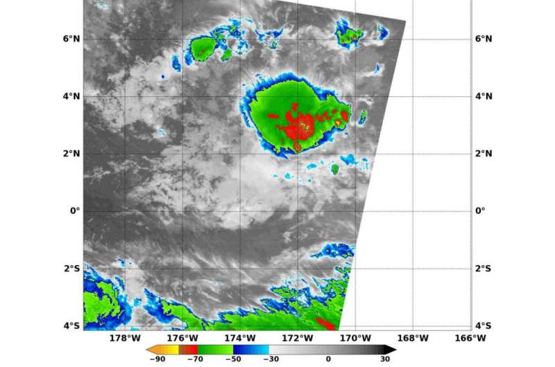 NASA sees Tropical Depression Pali headed toward Equator