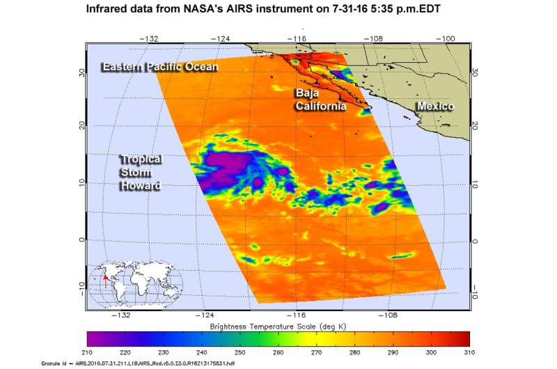 NASA spots Tropical Storm Howard developing in Eastern Pacific