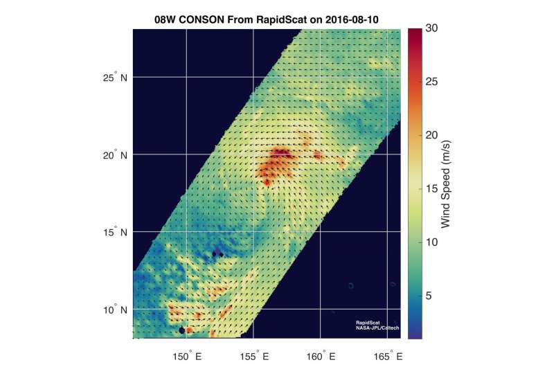 NASA measures winds of Tropical Storm Conson
