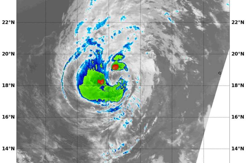 NASA's Aqua satellite sees an almost symmetrical Tropical Storm Estelle