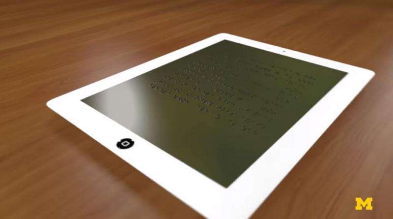 Michigan team work on Braille tablet display to widen access