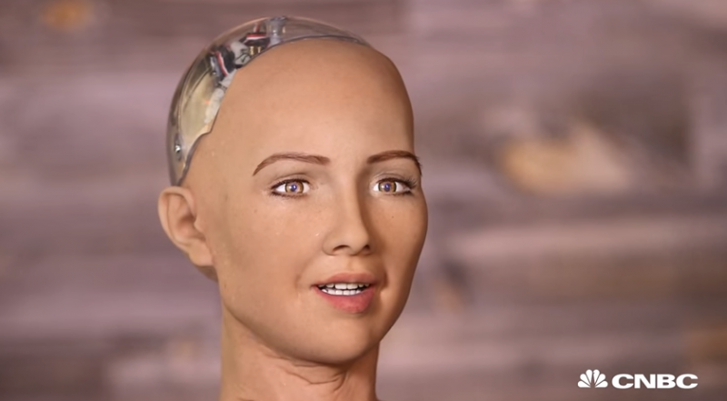 Humanoid Sophia is given primary role of talking to people
