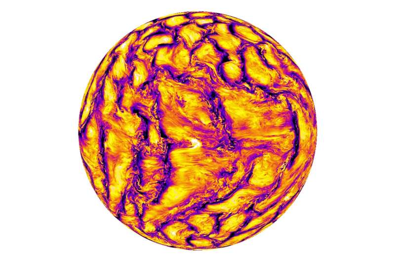 New simulation of the sun shows both large and small scale processes