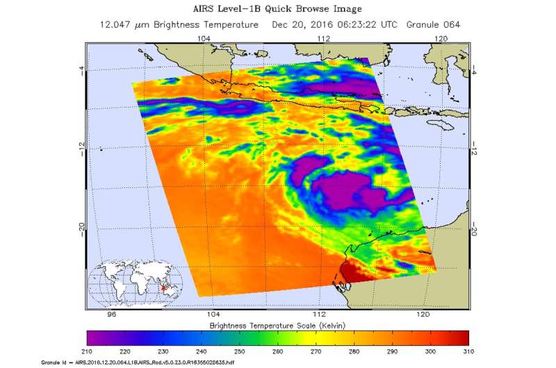NASA sees Tropical Cyclone 02S develop in Southern Indian Ocean